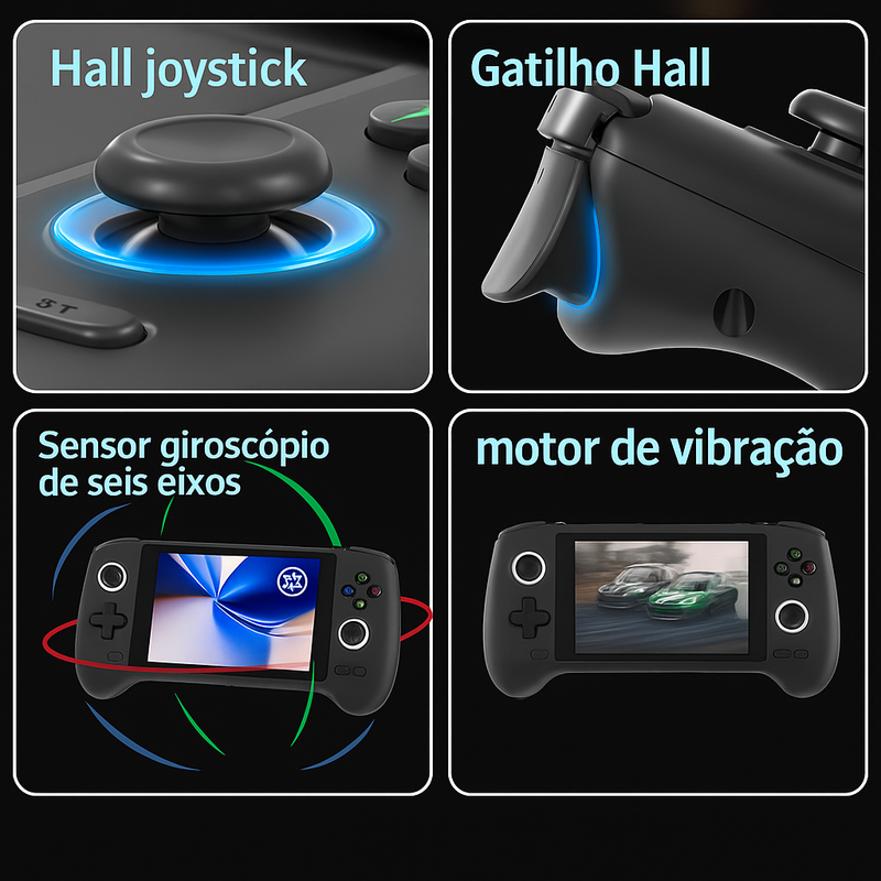 Console portátil RG556 Topgamer - Processador T820 - 8GB RAM - 384 GB de jogos