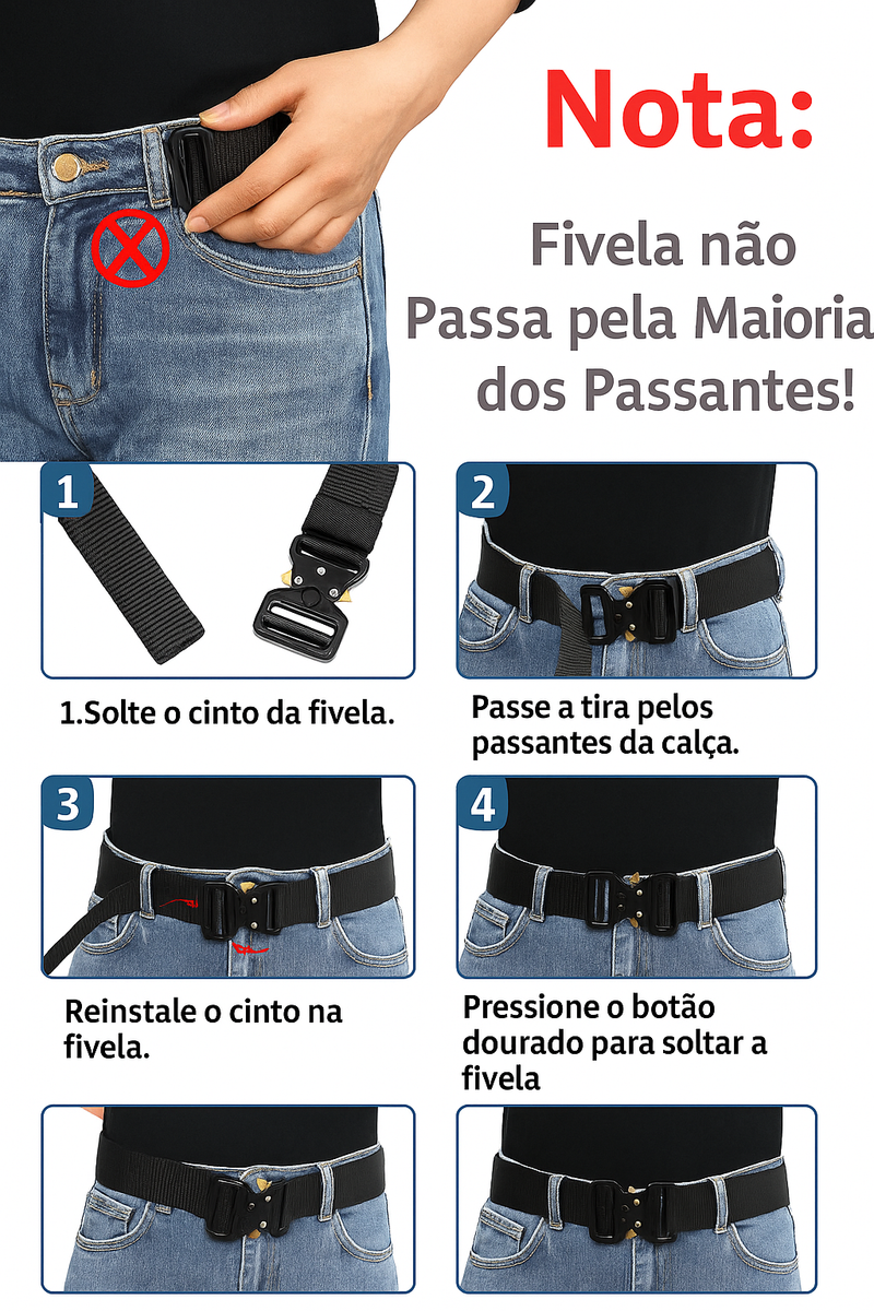 Cinto Tático ForceLock - Força, desempenho e versatilidade com visual militar