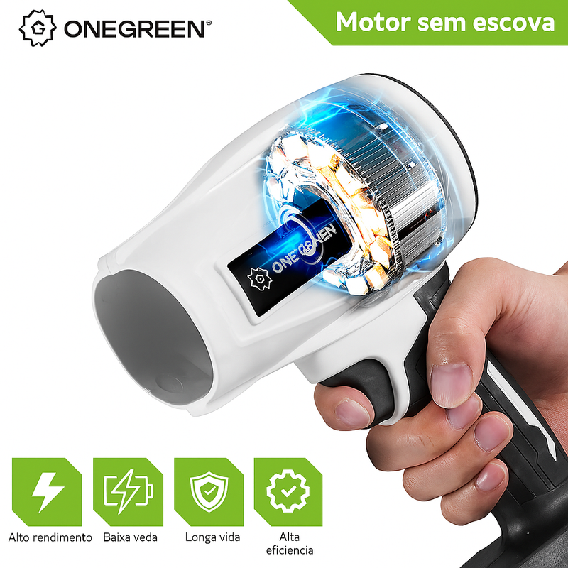 Soprador Furacão Turbo Portátil Onevam 2000W - Multitarefa potente com bateria de lithium inclusa