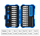 Kit Estilete de Precisão com Lâminas Intercambiáveis - 12 tipos de lâminas p cortes precisos e cabo ergonómico.