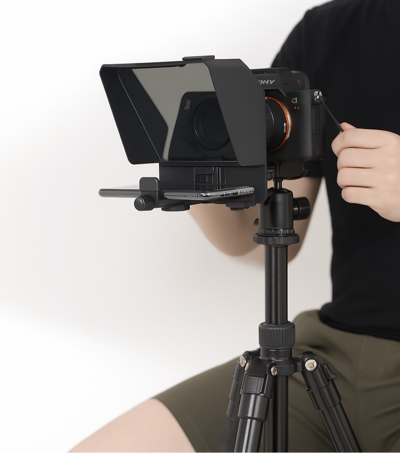 Teleprompter Pro Studio T1 Mini - Visor nítido HD, versatilidade e confiança para qualquer roteiro