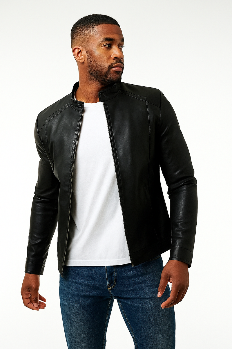 Jaqueta LANE JT Motoqueiro - Couro sintético resistente, leve e estilosa para todas as estações