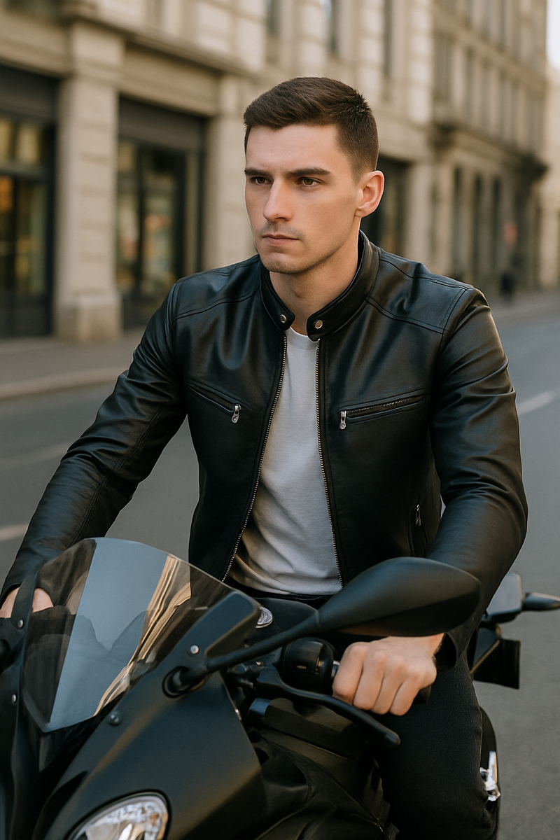 Jaqueta LANE JT Motoqueiro - Couro sintético resistente, leve e estilosa para todas as estações