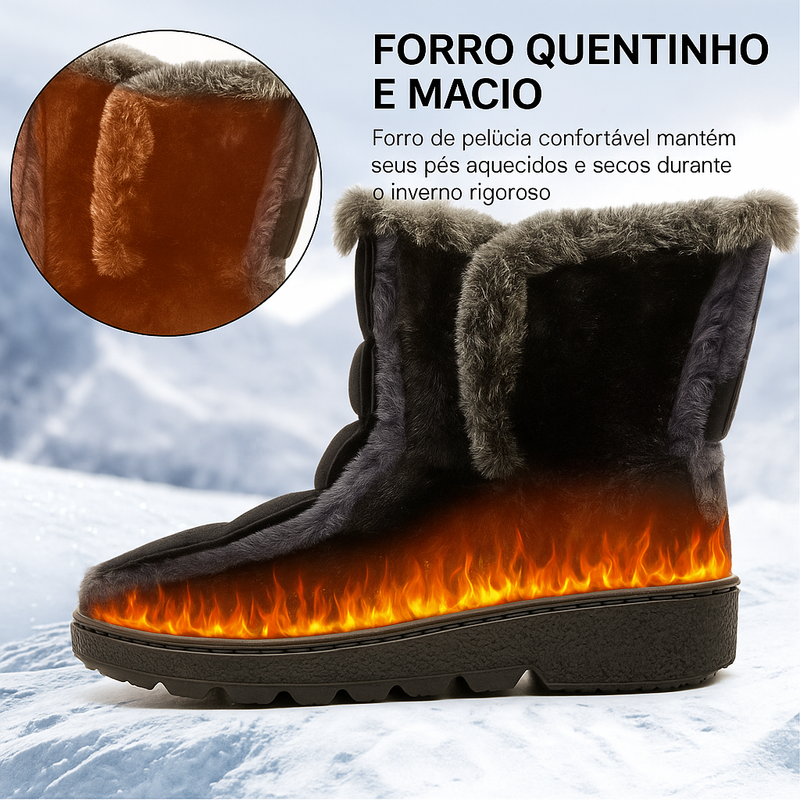 Bota de inverno feminina SnowHug - Design moderno, conforto térmico, impermeável e antiderrapante