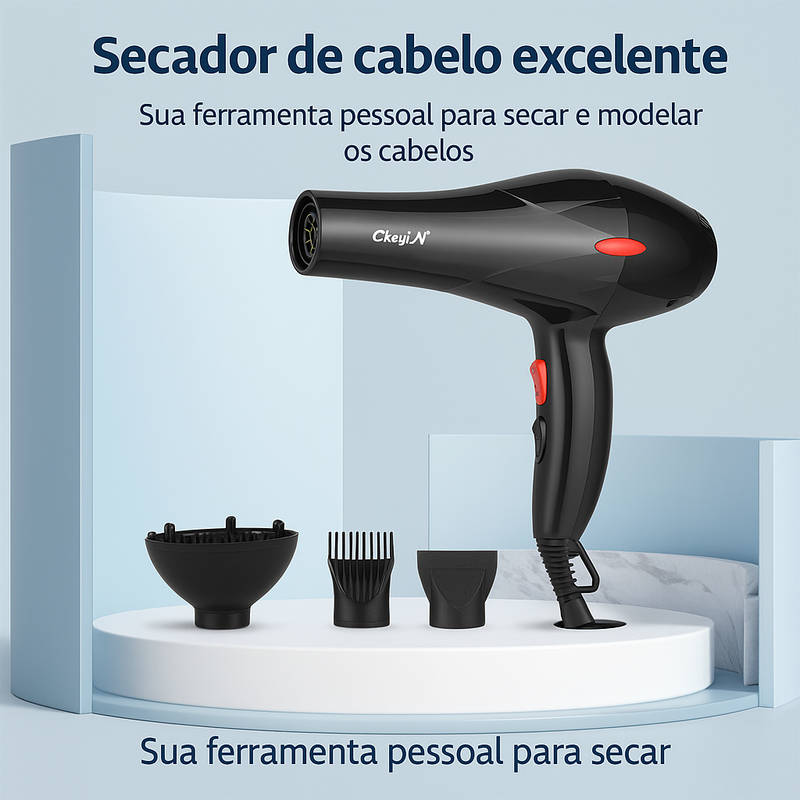 Secador CkeyiN - Potência e eficiência com tecnologia de ponta ao seu alcance.