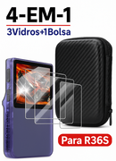 4 em 1 - Estojo Case Arm + vidro temperado p/ Game Console R36S - Segurança e alta proteção