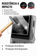 4 em 1 - Estojo Case Arm + vidro temperado p/ Game Console R36S - Segurança e alta proteção