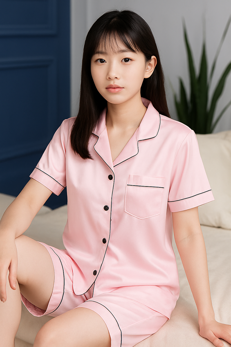 Pijama SatinCool Luxe - Textura sedosa, brilho e sofisticação que não amassa