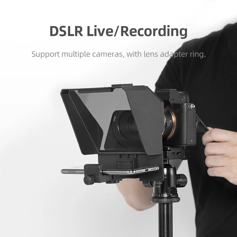 Teleprompter Pro Studio T1 Mini - Visor nítido HD, versatilidade e confiança para qualquer roteiro