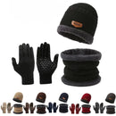 Kit de inverno 3 em 1 - Gorro com forro térmico, cachecol versátil, luvas de toque inteligente