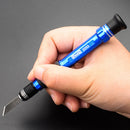 Kit Estilete de Precisão com Lâminas Intercambiáveis - 12 tipos de lâminas p cortes precisos e cabo ergonómico.