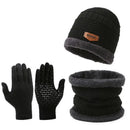 Kit de inverno 3 em 1 - Gorro com forro térmico, cachecol versátil, luvas de toque inteligente