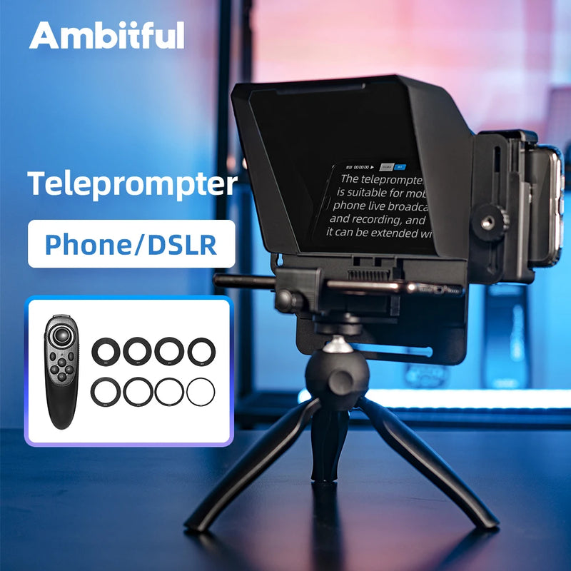 Teleprompter Pro Studio T1 Mini - Visor nítido HD, versatilidade e confiança para qualquer roteiro