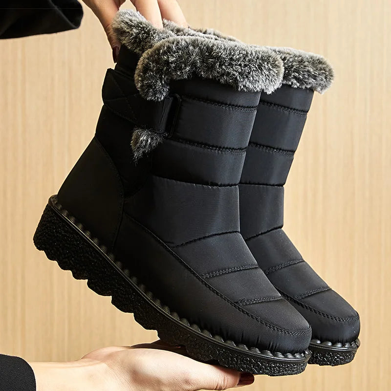 Bota de inverno feminina SnowHug - Design moderno, conforto térmico, impermeável e antiderrapante