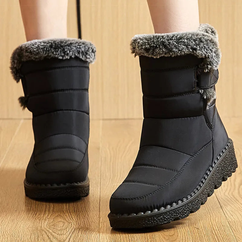 Bota de inverno feminina SnowHug - Design moderno, conforto térmico, impermeável e antiderrapante