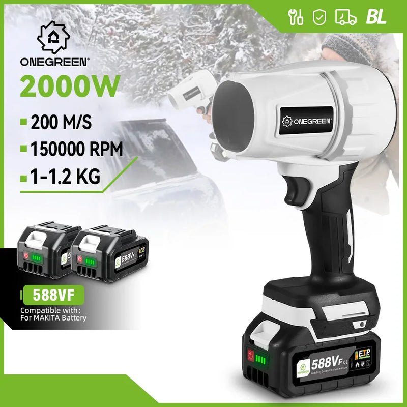 Soprador Furacão Turbo Portátil Onevam 2000W - Multitarefa potente com bateria de lithium inclusa