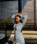 Vestido saída de praia Almare - Leve e arejada com design moderno de mangas longas.